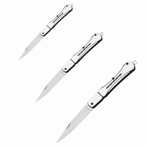 XUDIY 3 PCs Foldable Multi Tool with Steel Handle, UK Legal Small Pocket EDC Tool for Camping, Hiking, Box Opening etc