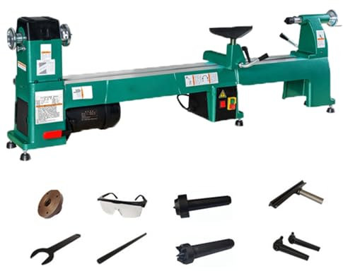 Tour À Bois 1000 W 12,5 X 39,4 Pouces, 350/850/1450/2150/2750/3450 Tr/min, Vitesse Variable, Adapté Aux Professionnels Du Travail Du Bois Et Aux Amateurs De Bricolage