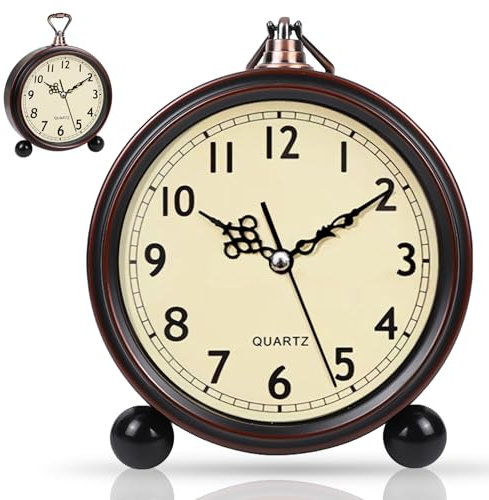 Sveglia Analogica Da Comodino Senza Ticchettio - Orologio Da Tavolo A Batteria Vintage Per Casa, Ufficio, Camera Da Letto