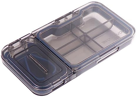 FRCOLOR Pillenorganizer Medikamententeiler mit Cutter und Vier Fächern für Unterwegs und Versiegelt für Einfachen Transport und Organisation