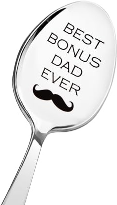 Bonus Dad Fathers Day Gift for Stepdad Step Dad Birthday Gifts for Daddy Coffee Tea Lover Gifts for Stepdaddy Dad Stepfather Spoon Gift for Papa Retirement Christmas Gifts for Dad Step Father Spoon