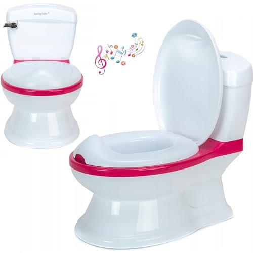 COIL Kindertoilette, Töpfchen für Kinder mit Musik und Spülgeräusch, Rutschsicher und Tragbar, Hygienische Kindertoilette mit Herausnehmbarem Einsatz, Töpfchen für Kinder ab 2 jahre (Lila)