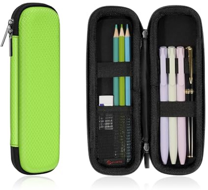 FINPAC Federmäppchen, Federtasche Hart Eva Stift Etui Mäppchen | stoßfeste Stiftetasche Schlamperbox Bleistifttasche für Executive Füllfederhalter für Büro Schule (Grün, Klein)