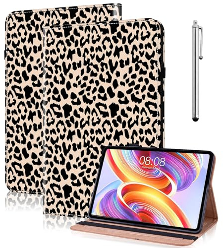 YiChZhe Hülle für iPad A16 11.Generation 2025 /ipad 10.Generation 10.9 Zoll 2022 mit Stifthalter,PU Leder iPad 11 Schutzhülle mit Auto Schlafen/Wachen,Ständer Tablet Case 2025-Leopard