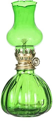 Lámpara de Aceite de Queroseno de Vidrio, Lámpara de queroseno de vidrio transparente de 7,5 pulgadas for interiores, lámpara de queroseno, lámpara de parafina con forma de calabaza, lámparas de aceit