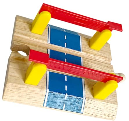 UPKOCH Wooden Train Track Accessories Station Railway Railing Barrier Model Diy Road Block Toy for Boys and Girls Pretend Play Railway Track Scenery