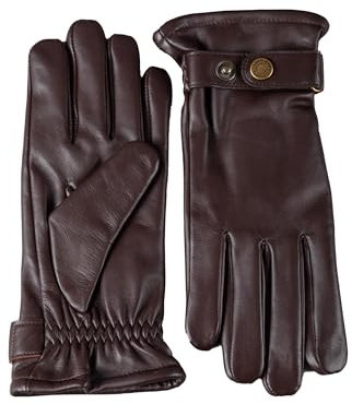 Lakeland Leather Martin Men’s Leather Gloves – Real Leather, Fleece-Lined, Adjustable Strap – Classic Winter Gloves