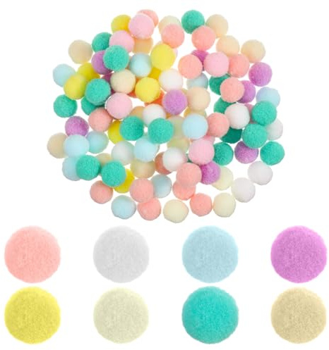 200 Pieces Pom Poms Balls for Crafts, 0.6 Inch Bulk Pompoms for Crafting, Fuzzy Pompom Puff Balls for DIY Arts, Craft Making Decorations Projects, Home Party Decorations Multicolor