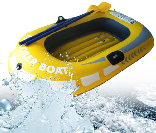 Generisk 1/2-personers gummibåt | Uppblåsbara kajaker för 1/2 personer, kanotfiskebåt med dubbla paddor, PVC-flotte för fiske utomhus, vattensporter