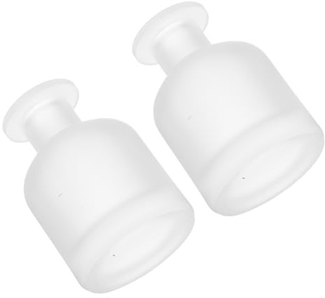 HOMSFOU 2 Botellas Difusoras de Vidrio de 150 Ml, Frascos Cilíndricos de Varillas Rellenables para Aceites Esenciales, para Oficina, Hogar Y Coche, Acabado Esmerilado.
