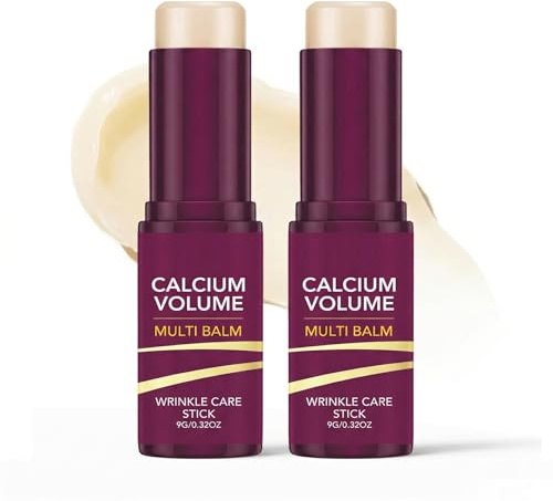 Calcium Multi Balm Stick, Korean Skincare Anti Aging Augencreme gegen Falten und Augenringe, Collagen Sticks Feuchtigkeitscreme Gesicht, Anti Falten Creme für Damen, Multifunktionale Augenbalsam 2PCS