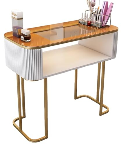 Manicure Table Station Double Layer Nail, Beauty Salon Wooden Nail with Drawers and Three Layers of Storage Cabinets, Salon Nail Technician, Professional Multifunctional Nail,Cl80Cm