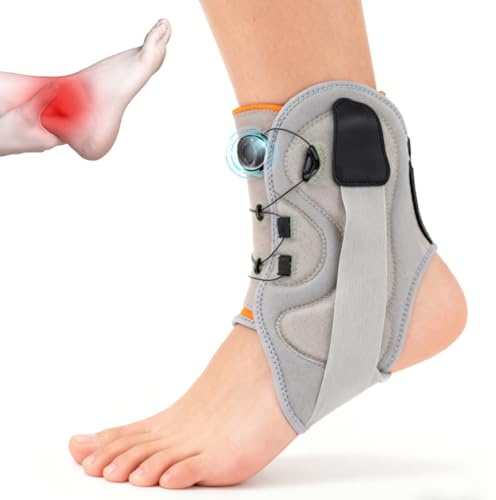 Knöchelbandage Sprunggelenkbandage, Verstellbare Fußbandage mit Drehknopf, Sprunggelenk Fußgelenkstütze, Stark Stabilisierung Knöchelbandagen für Verstauchte Knöchel, Sehnenentzündung, Fersensporn