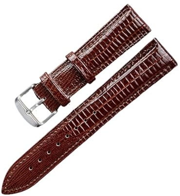 LUGEMA Läderarmband 12 14 16 18 20 22 24 Mm Mjukt Och Vattentätt Platt Armbandsur(Brown,24mm)