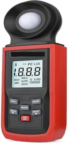 Luxmetro Digitale, Misuratore di Luce Digitale, Misuratore di luce portatile Luxmetro ad alta precisione Illuminometro Fotometro Intensità di illuminazione Misurazione della luminosità(Standard Type)