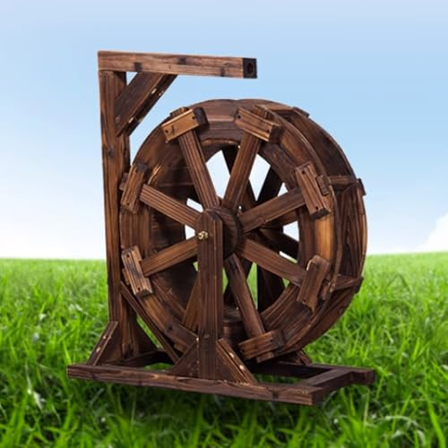 Fuente de agua para exteriores con diseño rústico, cascada de madera para jardín, patio y estanque paisajístico