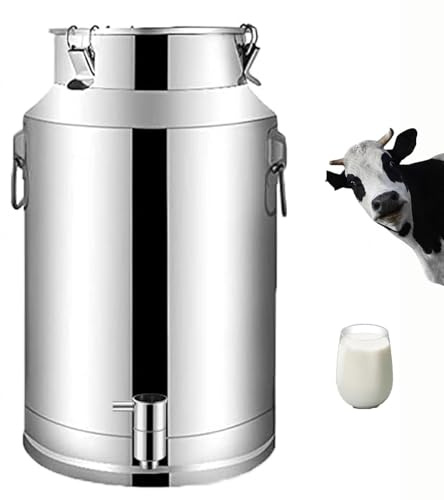 Bidon Alimentaire 20l Avec Robinet Inox Bidon Inox for À Vin Baril Seau À Eau Huile Réservoir À Thé Avec Couvercle Scellé,capacity-42Liters