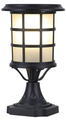 HLTYGWX bolardo Luces outdoo Lámpara de Poste Solar al Aire Libre, Luces de Pilar de Control de luz LED Vintage de Aluminio con iluminación LED Luz de Columna de Cerca Impermeable Accesorio Popular