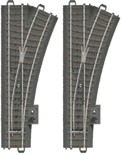 Märklin 24612 C-Gleis Weiche rechts – manuelle Steuerung mit Handschalthebel – Länge 188,3 mm – Radius R2 437,5 mm/24,3° – Spur H0 – ab 15 Jahren (Packung mit 2)