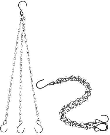 ULTECHNOVO 2 Pièces Chaîne Suspendre Légère et Facile à Installer et Mangeoires à Oiseaux en Fer Noir pour Paniers Suspendus pour Décoration Intérieure et Jardin