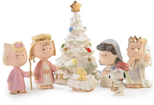 Lenox Peanuts Weihnachtsfiguren, 7-teilig, Mehrfarbig