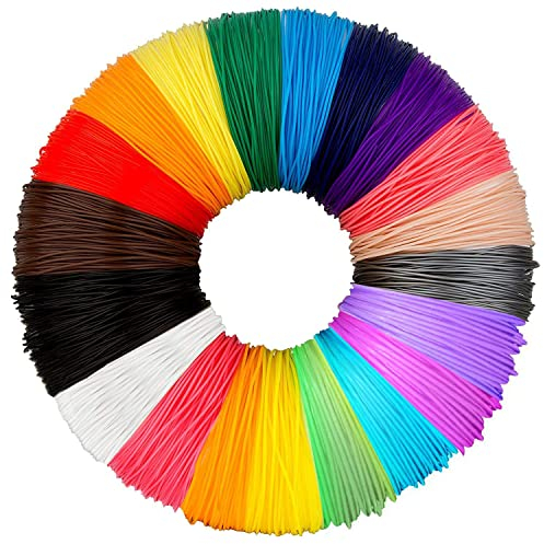 3D Pen Filament PLA 20 Colours 10 m Each - 3D Pen PLA Filament 1.75 mm 3D Pen Paint Set for ODRVM, Tecboss, Lovebay, 3D Pen and 3D Printing Pen (PLA)