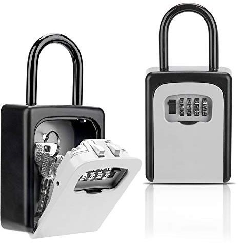 Key Lock Box, Combination Lockbox with Code for House Key Storage, Combo Door Locker