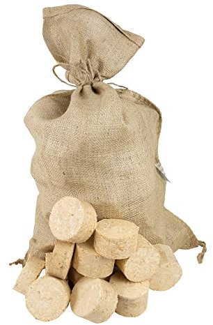 Bricchetti di legno naturale, lunga durata, prodotto e confezione 100% ecologico (30 KG)