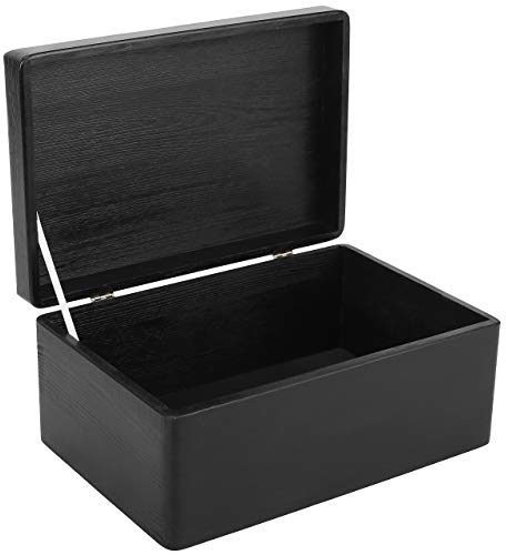 Creative Deco Große Schwarze Holzkiste mit Deckel | 30 x 20 x 14 cm (+/-1cm) | Weihnachten Kiste Holzbox Erinnerungsbox Baby Aufbewahrungsbox Spielzeugkiste Kasten | Für Hochzeit, Geburtstag