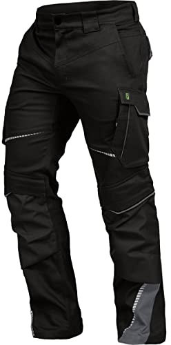 Leibwächter Flex-line Arbeitshose Herren – schwarz/grau – Gr. 54 – Bequeme Workwear mit Elastan (Spandex) – 60°C waschbar & trocknergeeignet – erhöhte Reißfestigkeit – für verschiedenste Berufe
