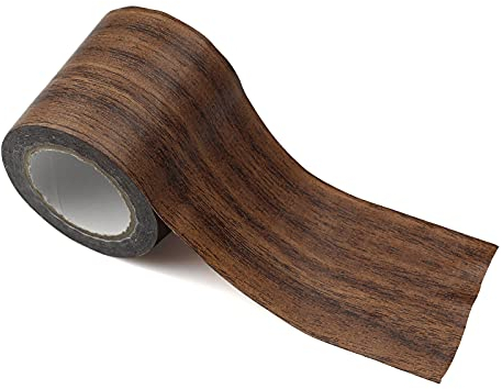 burkfeeg Boden Holzoptik Klebeband Realistische Holzmaserung Reparatur für Laminat Möbel Reparatur Klebeband für Tür, Tisch und Stühle-(8cm×4,57m), Dunkelbraun
