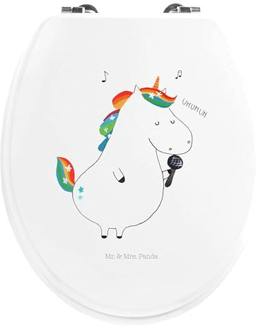 Mr. & Mrs. Panda Motiv WC Sitz Einhorn Sänger - Geschenk, Unicorn, Einhörner, Sängerin, Klobrille, WC-Sitz, Party, Toilettendeckel, Klodeckel,