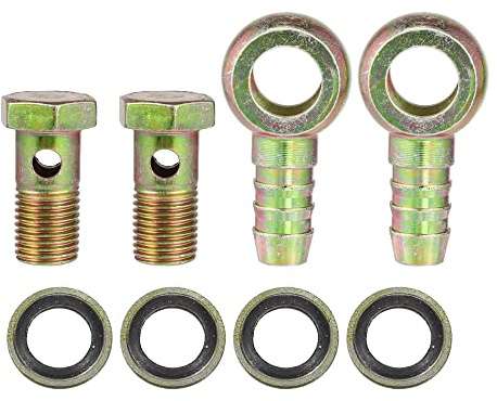 QUARKZMAN 2 Stück Auto Banjo Schlauch Bolzen Fittings Adapter M14x1.5 14mm | M14X1.5 Gewinde, 14mm Außendurchmesser, Inklusive 2 Schrauben Und 4 Unterlegscheiben