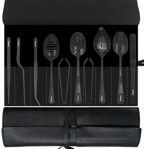 Bonigour Kochgeschirr-Set, 11-teiliges Kochgeschirr-Set, Schwarz, professionelles Kochgeschirr, Edelstahl, moderne Küche