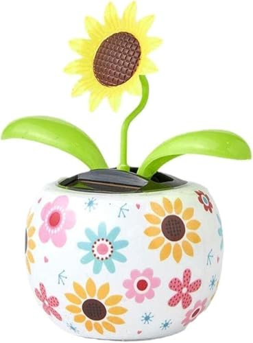 Sonnenblume Solar tanzende Blume Blume Insekt für Auto Dekoration Niedliche Solar Power Flip Flap Swing Tanzende Blume Umweltfreundliche Wackelkopf Solar Tanzende Blumen in bunten Töpfen
