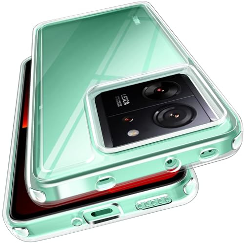 ivoler Anti-Amarillo Clara Funda para Xiaomi 13T / Xiaomi 13T Pro, [Protección Militar] Carcasa Bumper Teléfono Antigolpes Transparente Anti-arañazos Silicona PC Duro Case