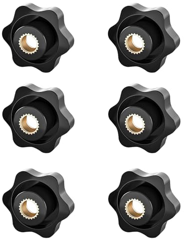 Bouton de Serrage M10, Ecrou Étoile, Bouton de Serrage à Filetage Moleté, Écrou De Serrage M10, Étoile Tête Écrous De Serrage Bouton, Pour les Mécaniques, L'industrie, Mobilier, Équipements, 6 Pack