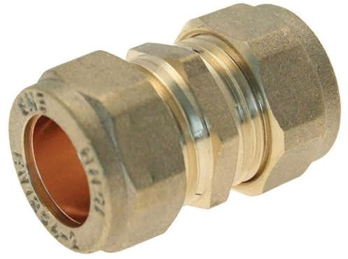 22mm Straight Coupling Brass Compression Fittings WRAS Approved