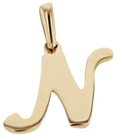 JC Schmuck | Buchstaben Goldanhänger | Anhänger 585 Gelbgold Initialien Kettenanhänger inkl. Schmucketui Unisex 14 Karat | 3237 (Buchstabe N)