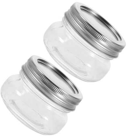 OKUMEYR 2pcs Small Sealed Jars Airtight Glass Preserving Jars Lids Straws for Honey Jam