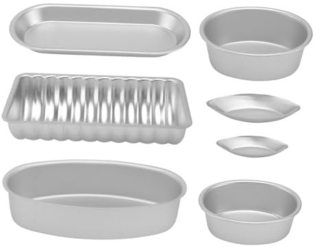 Milisten 7st Kuchenform Backformwerkzeug Silikon-cupcake Hackbratenbrot Schokoladenkuchen Mini-hotdogs Federschablonen Mini-topf Diy Keksformen Oval Käse Aluminiumlegierung
