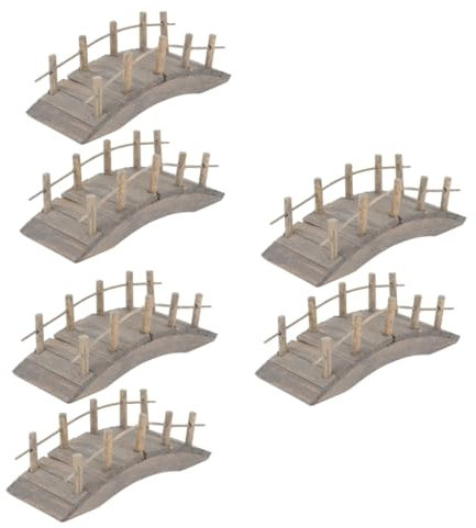 BESPORTBLE Dekoration 6 STK Mini Holzbogenbrücke Micro-gartenszenen-zubehör Außendekorationen Holzdekor Miniatur Holzbogenbrücke Figuren Hölzern Mikroszene Simulationsbrücke Aquarium Ornament