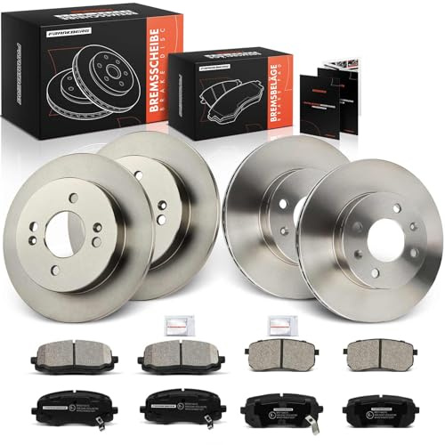 Frankberg Bremsensatz inkl. 4x Bremsscheiben + 8x Bremsbeläge Vorne Hinten | Kompatibel mit i10 PA 2007-2013 Picanto SA 2004-2011 Replace# 5171207500, 583020XA00