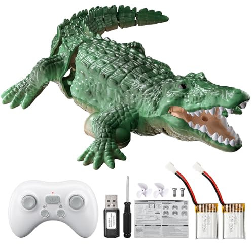 TEMI 2.4Ghz Remote Control Crocodile Toys for Boys Kids, High Simulation Alligator for Pool, Lake, Bathroom, Electric RC Fish Birthday Christmas Toys for 3 4 5 6 7 8 9 Year olds Boys Girls