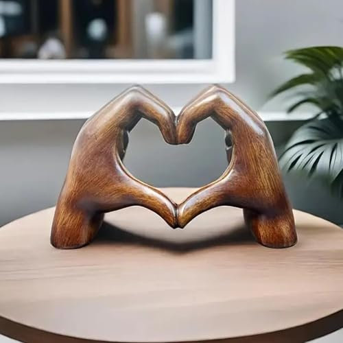 Vuggdt Love Heart Hands Ornament | Heart Hands Resin Sculpture | Heart Shaped Gesture Sculpture | Love Heart Hand Figurine Art Statues For Home, Desktop, Wedding Decocation
