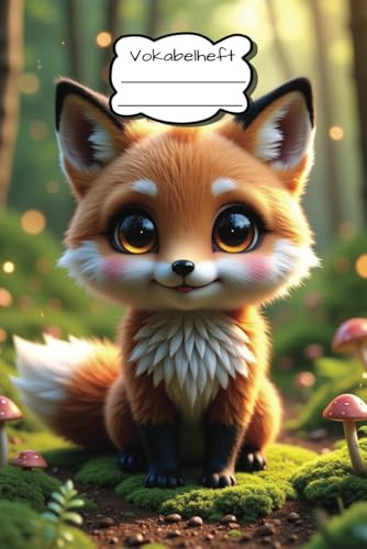 Vokabelheft süßer Fuchs, 2 Spalten, 100 Seiten, A5 Format