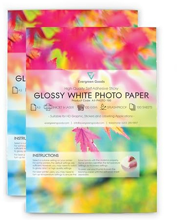 Sheets A3 White Premium Glossy Self Adhesive/Sticky Back Label HQ Resolution Printing Paper Sheet (200)