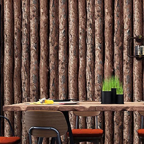 LMTYJZRY Papel Pintado Papel Tapiz 3D Tridimensional Retro imitación árbol Madera Papel Tapiz PVC Fondo de Madera (53CM*10M)(A)