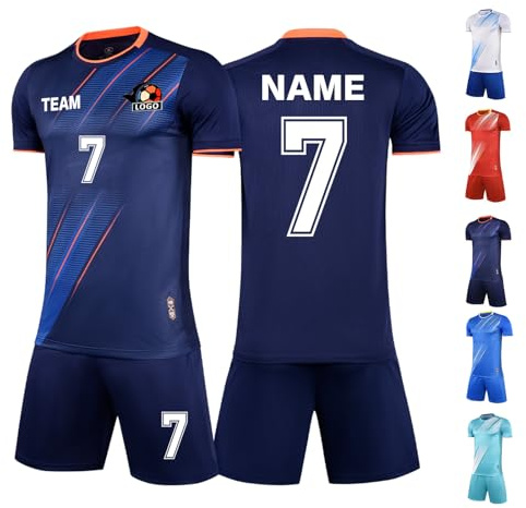 LAIFU Personalisierbare Fußballtrikots für Erwachsene Personalisierte Kindertrikots mit Namen, Atmungsaktive Fußballtrikot