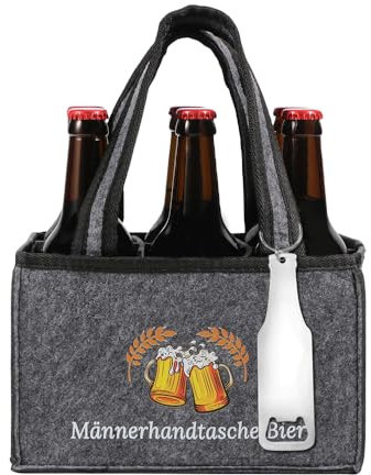 YRsorn Männerhandtasche Bier - Flaschentasche 6 Flaschen, Bier Geschenke für Männer, Lustige Personalisierte Geschenke für Herren, Bierfest Männergeschenke
